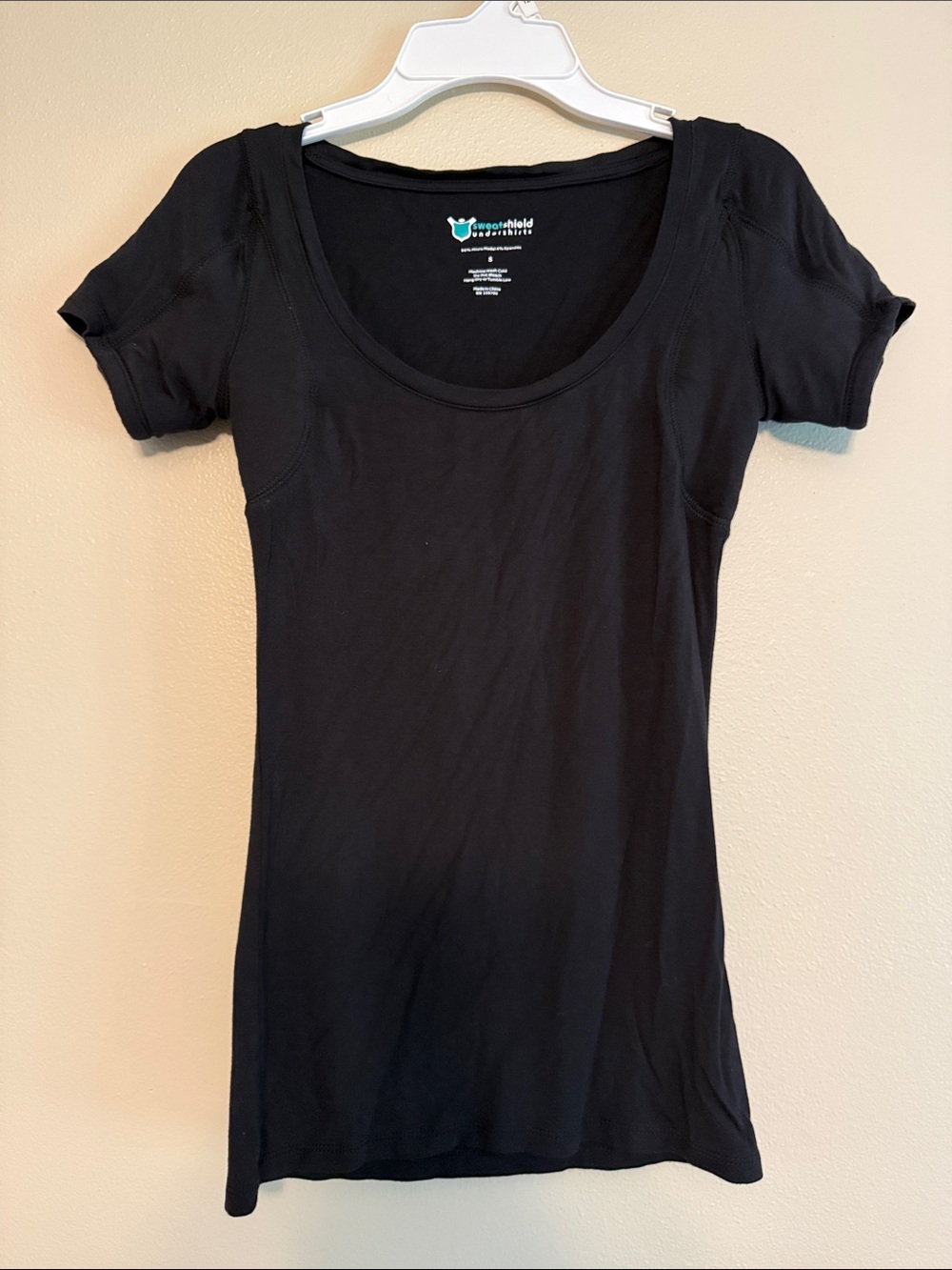 Sweatshield Black Scoop Neck Short Sleeve Tee